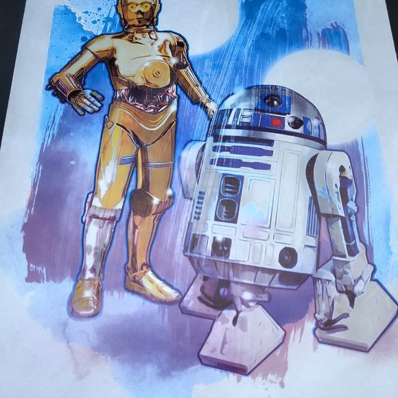 Star Wars Droids R2D2 C3PO Colorful Art Canvas Poster 12x16" unframed - Picture 2 of 5